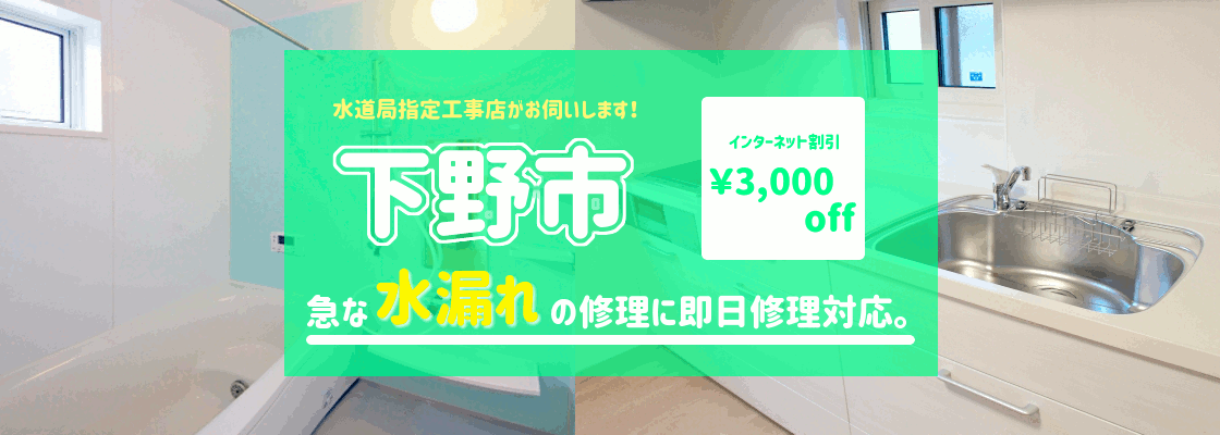 下野市 水漏れ修理(台所　風呂 蛇口 トイレ シャワーの漏水)