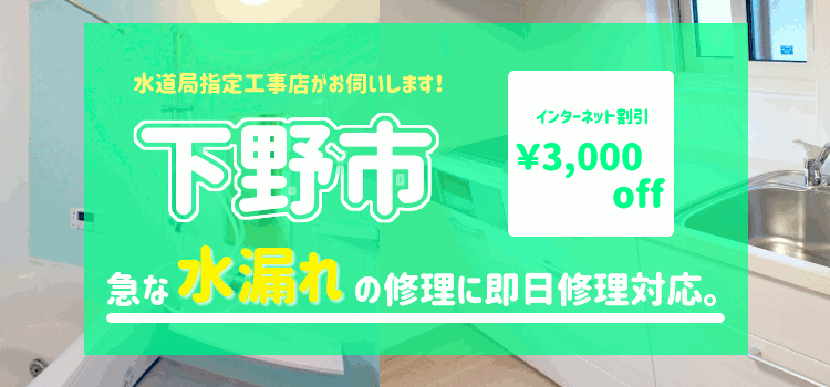 下野市 水漏れ修理(台所　風呂 蛇口 トイレ シャワーの漏水)